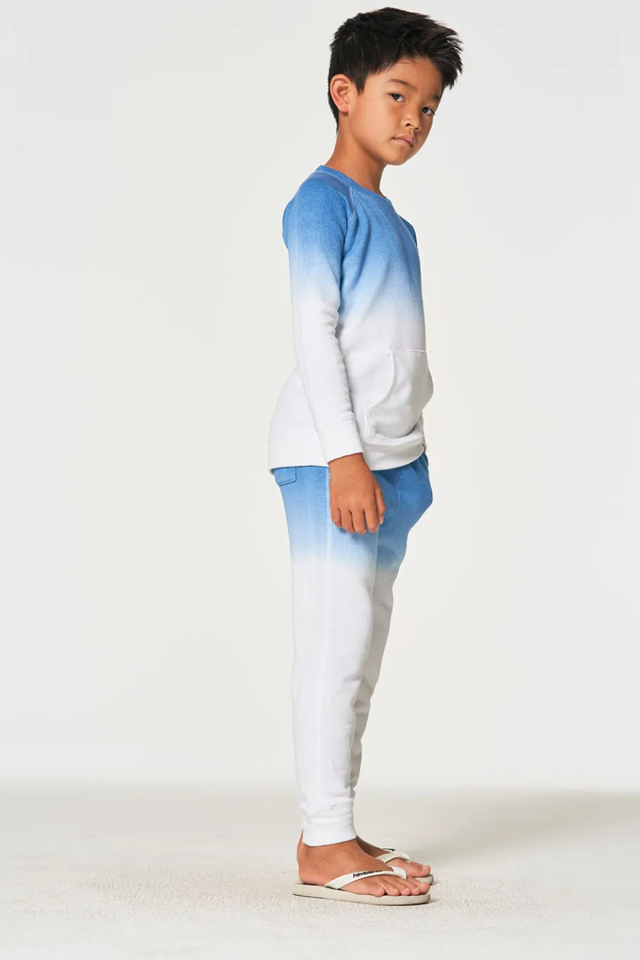Discount Chaser Brand Boys Linen French Terry Long Sleeve Kanga Pocket Pullover