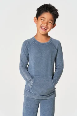 Flash Sale Chaser Brand Boys Linen French Terry Long Sleeve Kanga Pocket Pullover