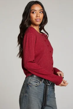 Cheap Chaser Brand Brady Blood Red Button Up Pullover