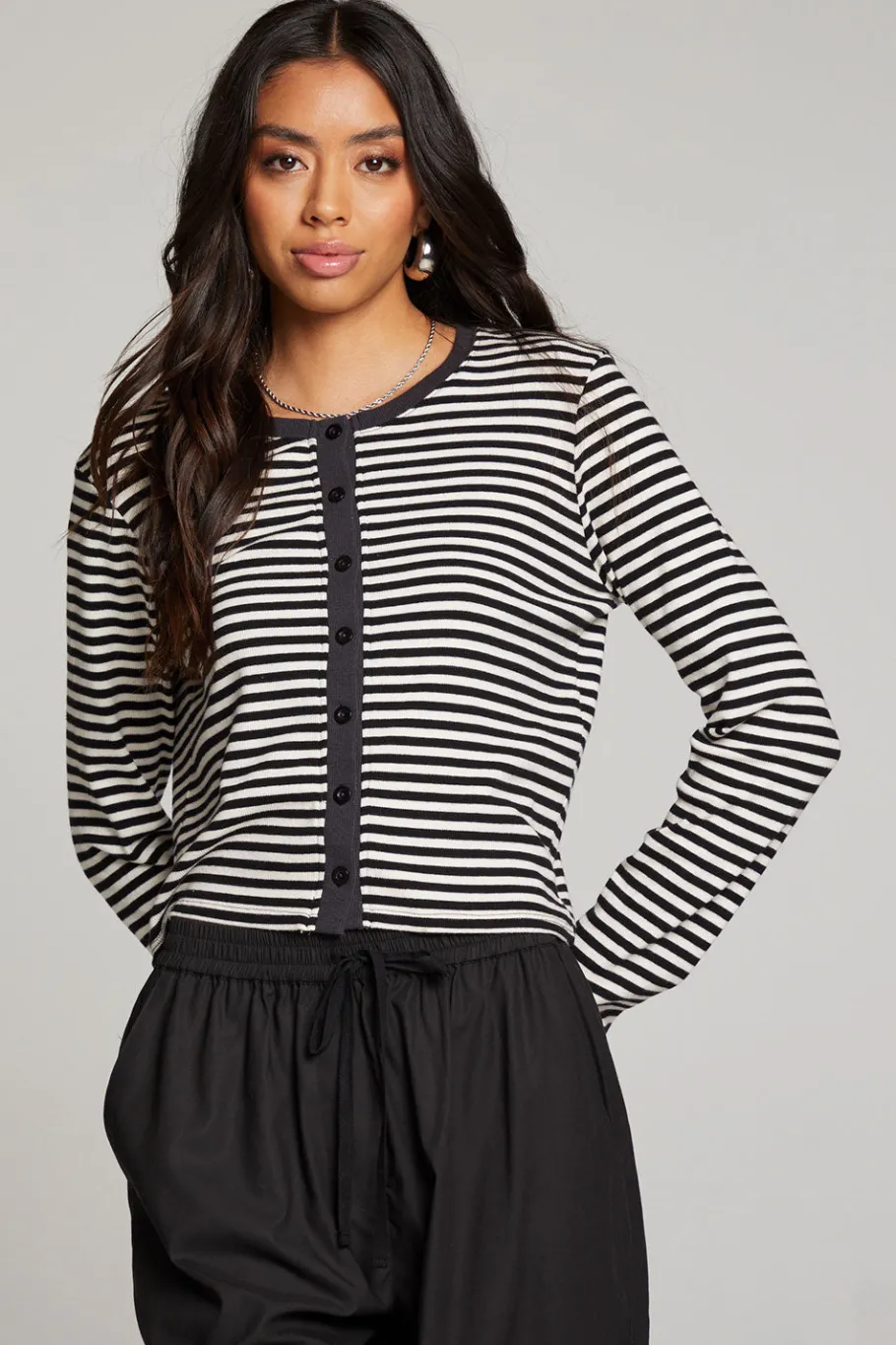 Shop Chaser Brand Brady Punk Stripe Button Up Pullover