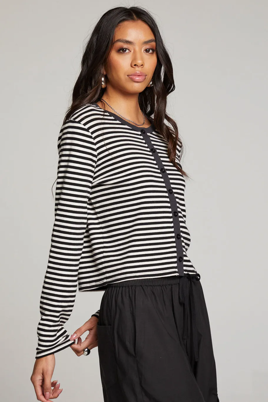 Shop Chaser Brand Brady Punk Stripe Button Up Pullover