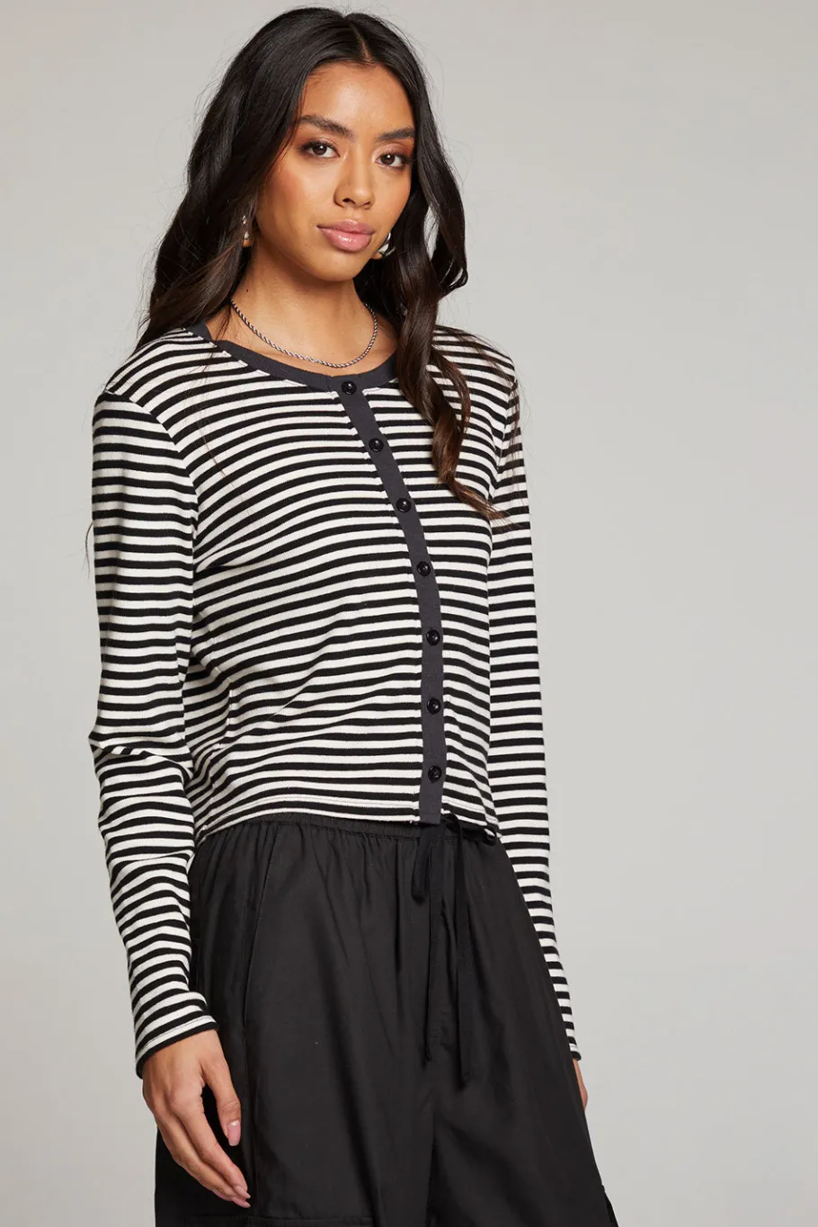 Shop Chaser Brand Brady Punk Stripe Button Up Pullover