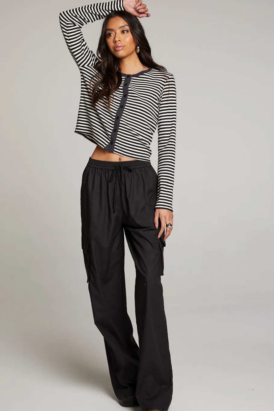 Shop Chaser Brand Brady Punk Stripe Button Up Pullover