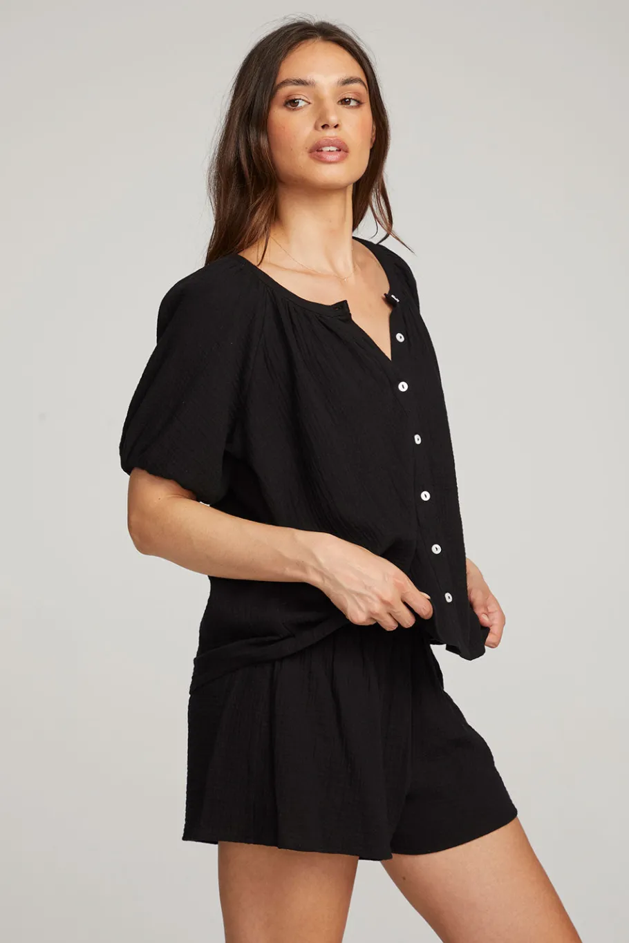 Hot Chaser Brand Brentwood Licorice Blouse