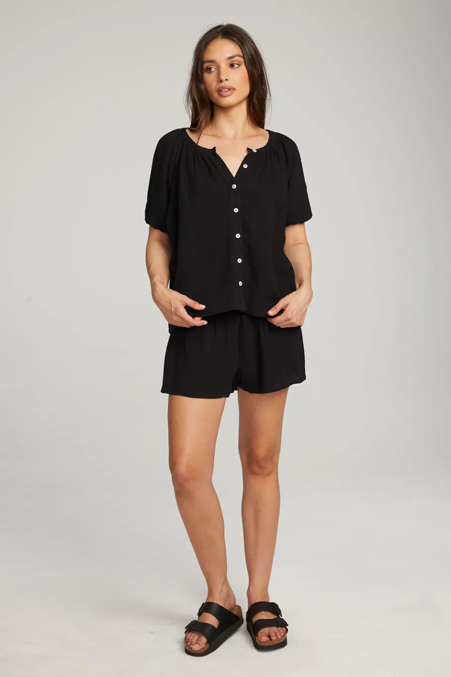 Hot Chaser Brand Brentwood Licorice Blouse