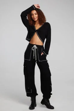 Outlet Chaser Brand Briaa Shadow Black Long Sleeve Tee