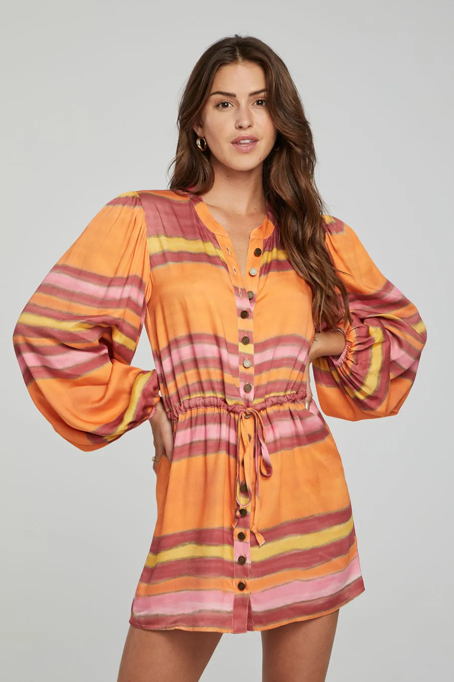 New Chaser Brand Cabrillo Mini Dress - Sunset Stripe