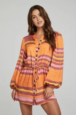 New Chaser Brand Cabrillo Mini Dress - Sunset Stripe