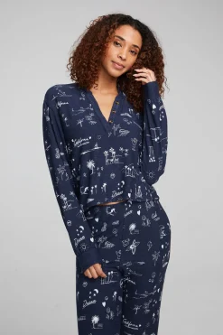 Cheap Chaser Brand Cali All Over Icons Henley Top