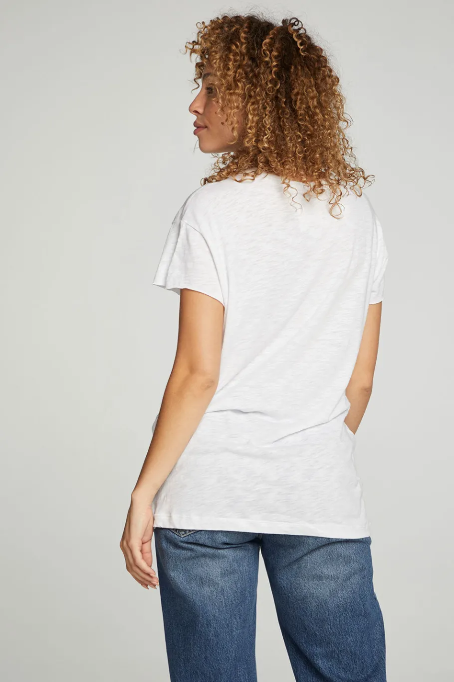 New Chaser Brand Cap Sleeve Crew Neck Tee