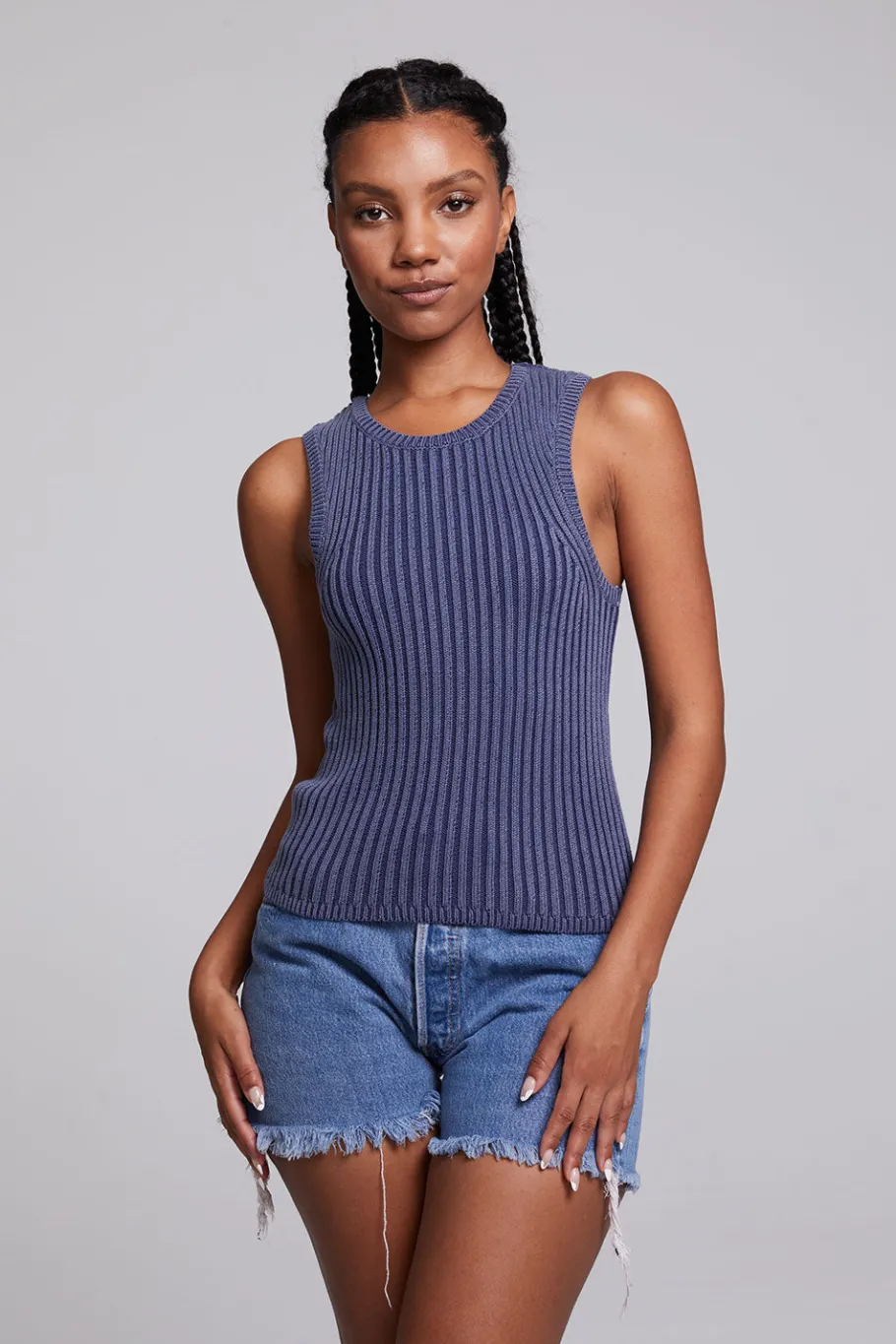 Clearance Chaser Brand Carnaby Washed Indigo Tank Top