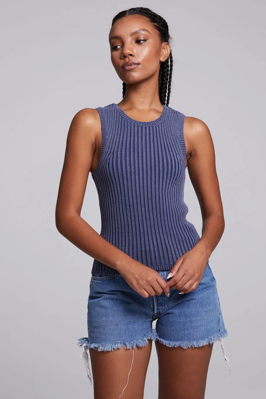 Clearance Chaser Brand Carnaby Washed Indigo Tank Top