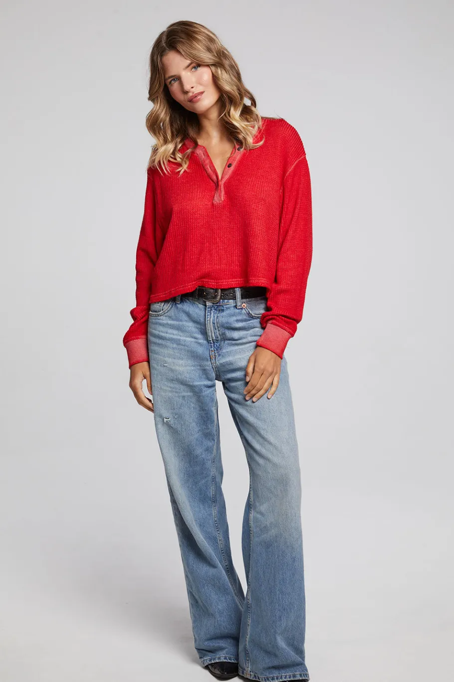 Best Sale Chaser Brand Casey Crimson Henley