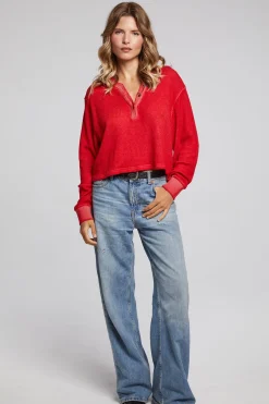 Best Sale Chaser Brand Casey Crimson Henley