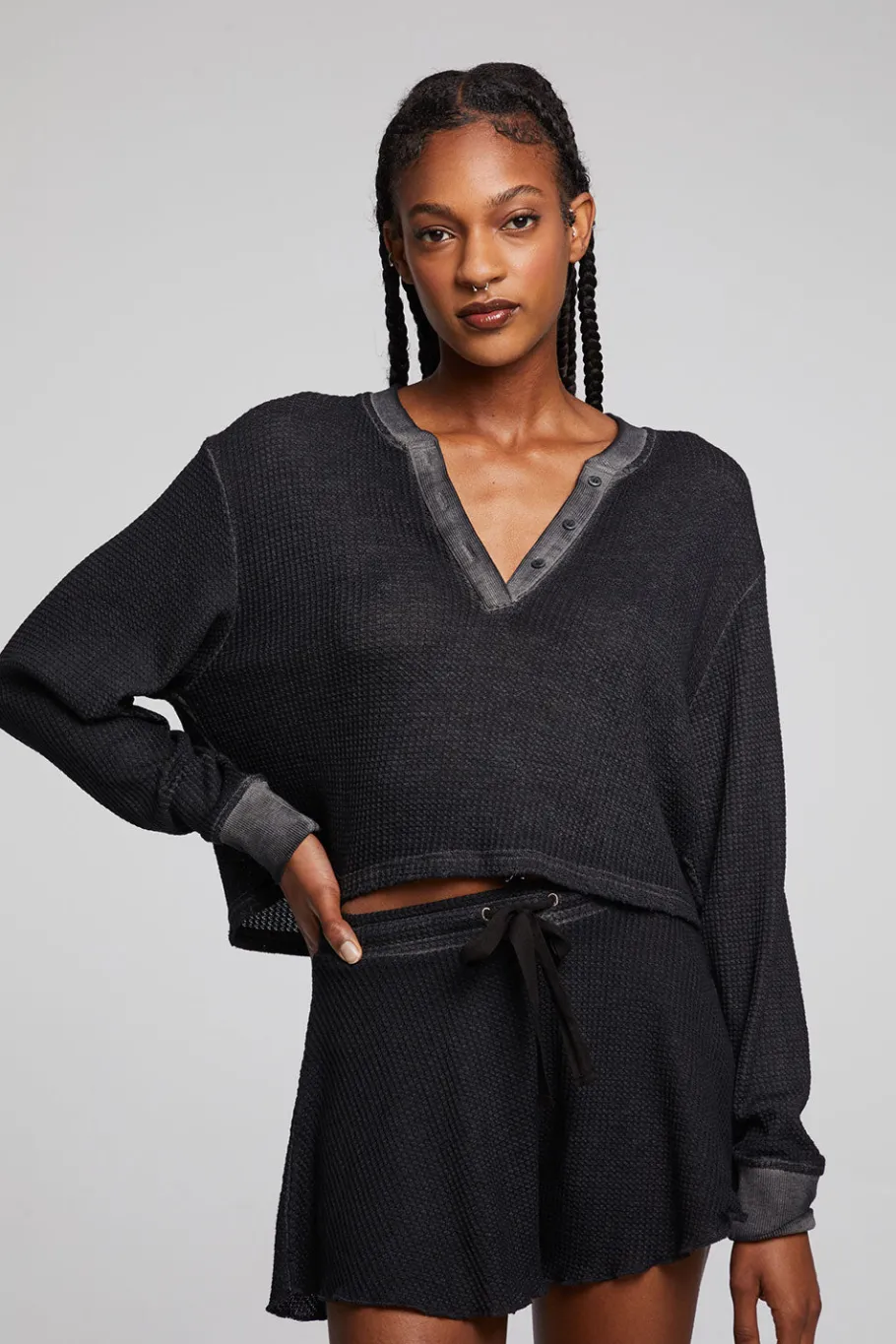 Fashion Chaser Brand Casey Licorice Henley
