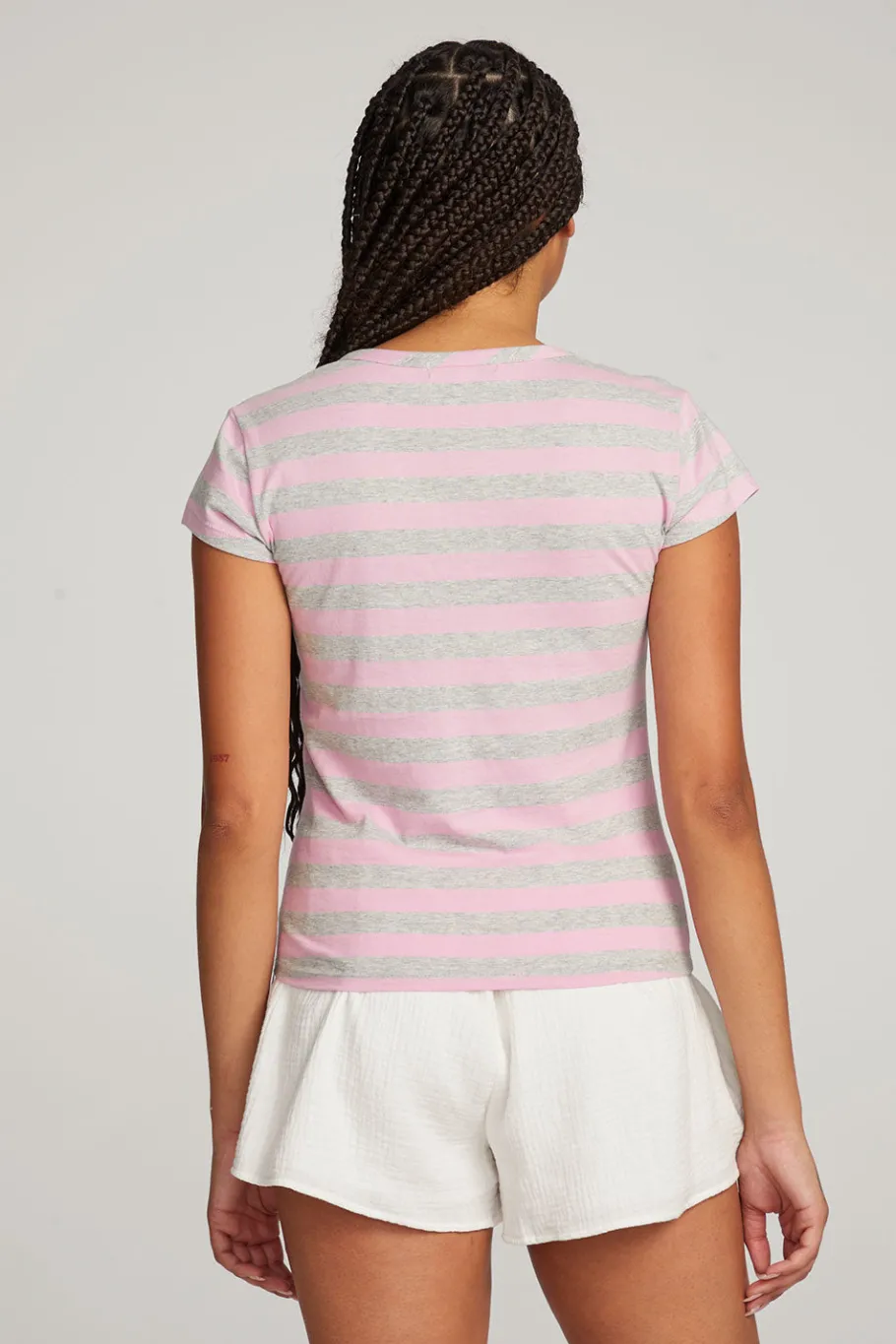 Online Chaser Brand Chandler Pastel Lavender Stripe Tee