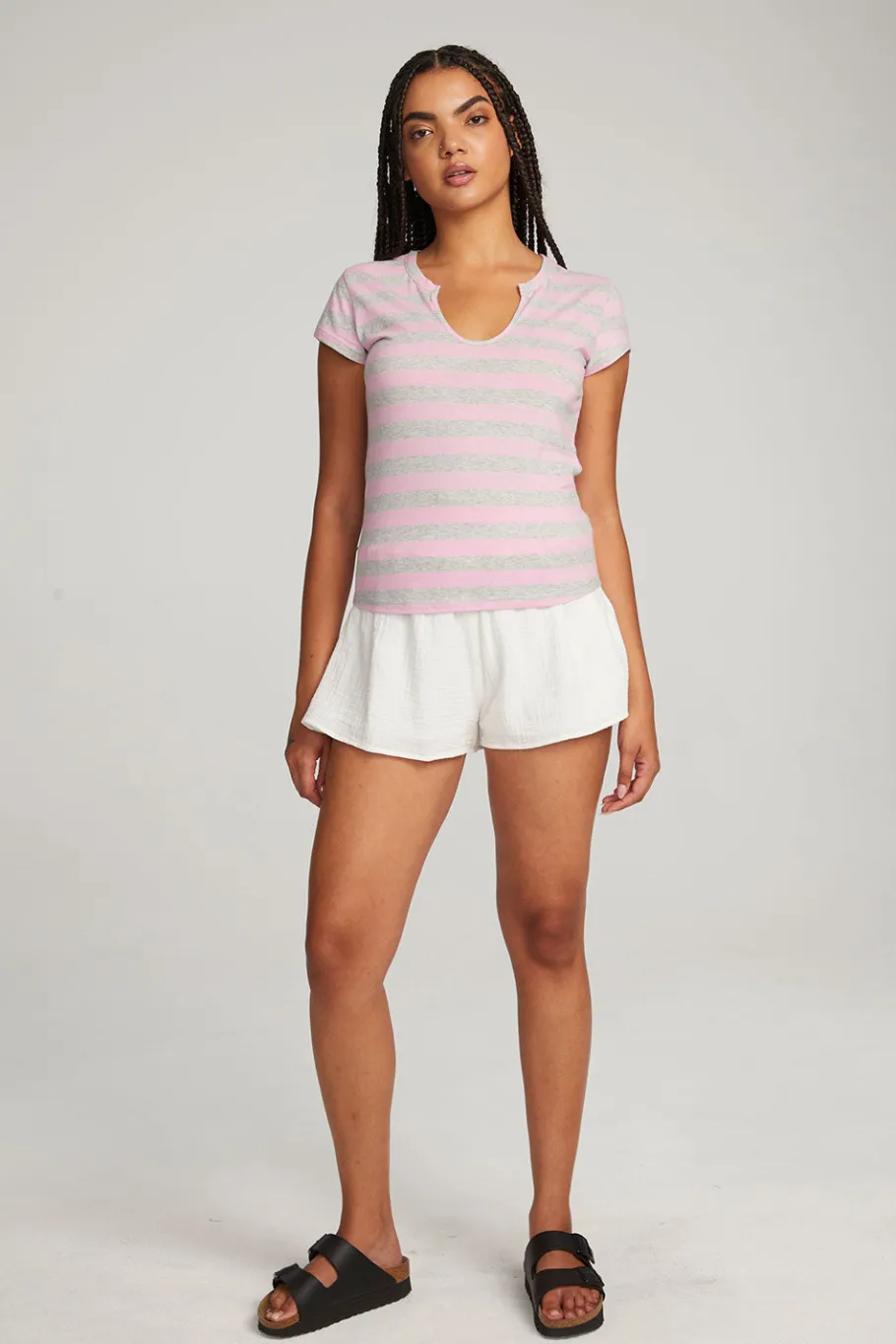 Online Chaser Brand Chandler Pastel Lavender Stripe Tee