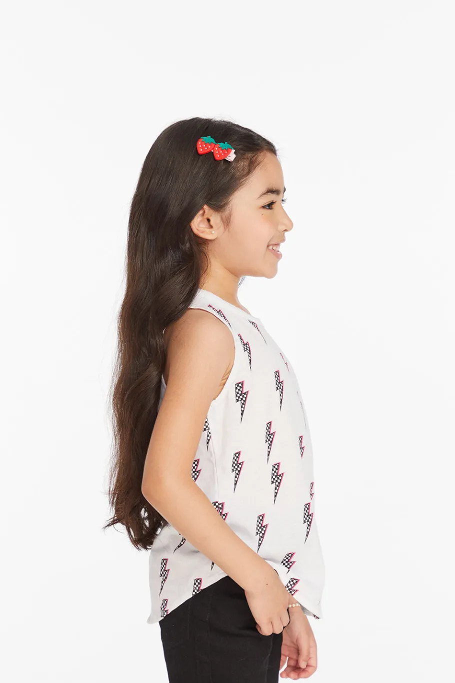 Flash Sale Chaser Brand Checkered Bolts Girls Muscle Shirt