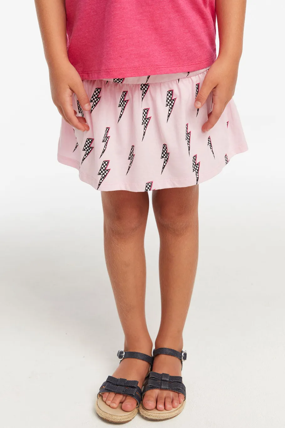 Sale Chaser Brand Checkered Bolts Girls Peplum Skort