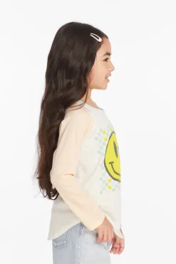 Discount Chaser Brand Checkered Smiley Girls Long Sleeve