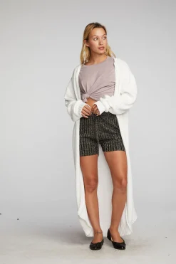 Hot Chaser Brand Chenille Sweater Knit Button Down Long Cardigan