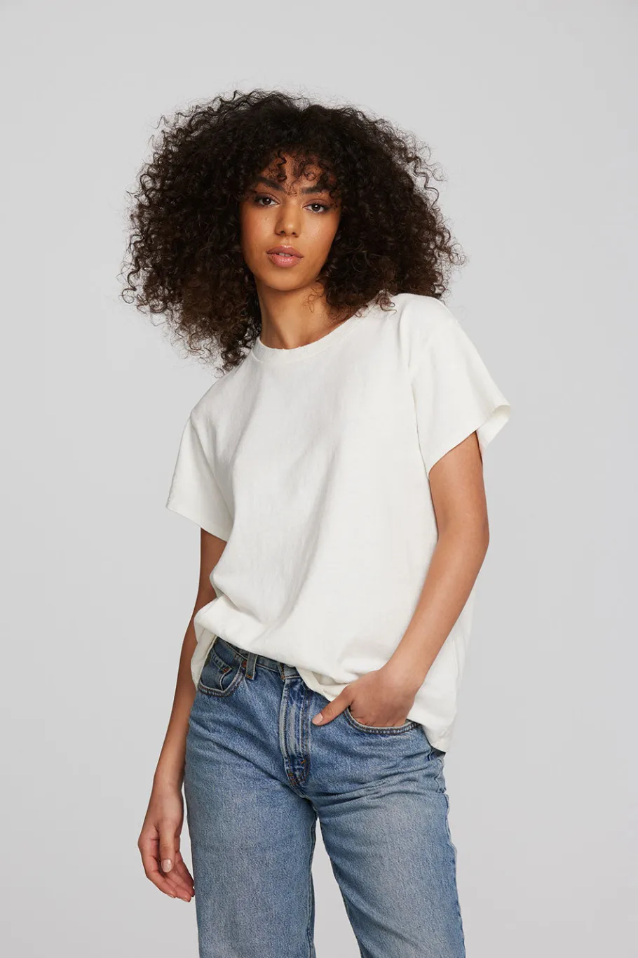 Cheap Chaser Brand Coast Cotton Jersey Crewneck Tee With Rib Neckband