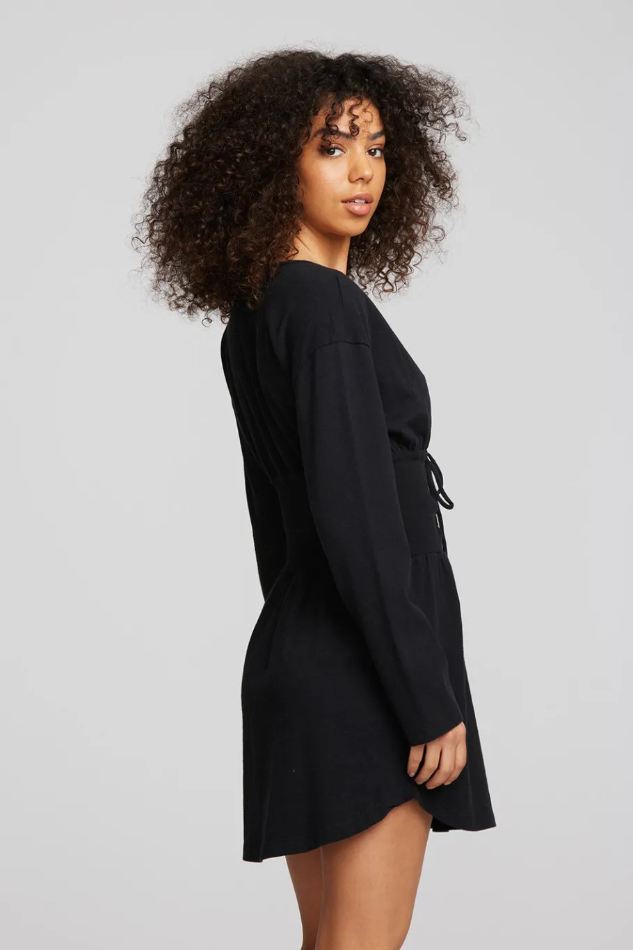 Shop Chaser Brand Coast Cotton Jersey Long Sleeve Mini Dress