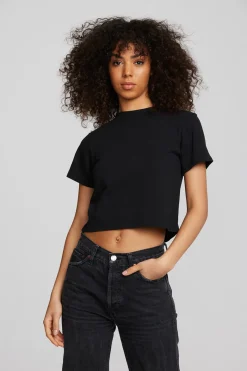 Cheap Chaser Brand Coast Cotton Jersey Mockneck Tee With Rib