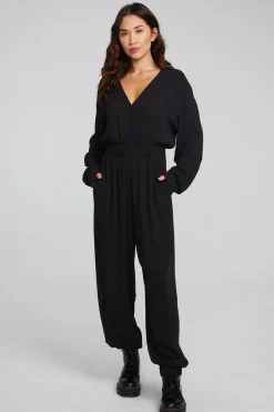 Cheap Chaser Brand Colette Shadow Black Jumpsuit