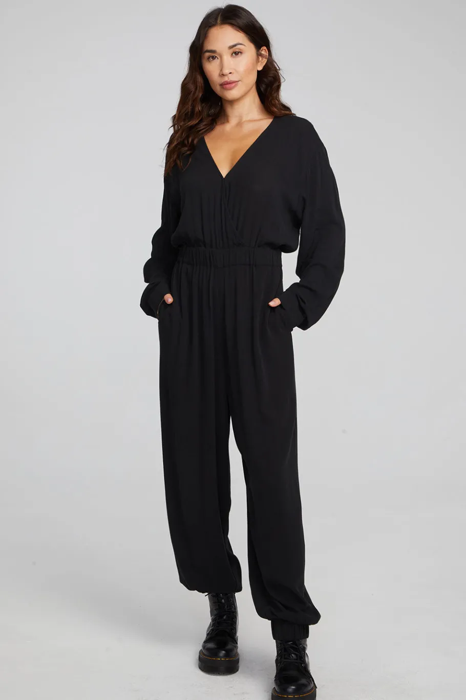 Cheap Chaser Brand Colette Shadow Black Jumpsuit