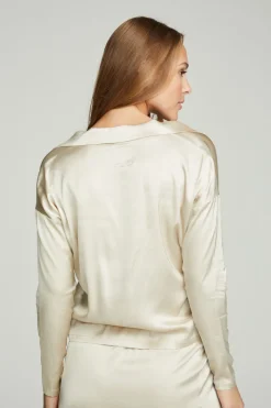 Online Chaser Brand Collared Half Placket Dolman