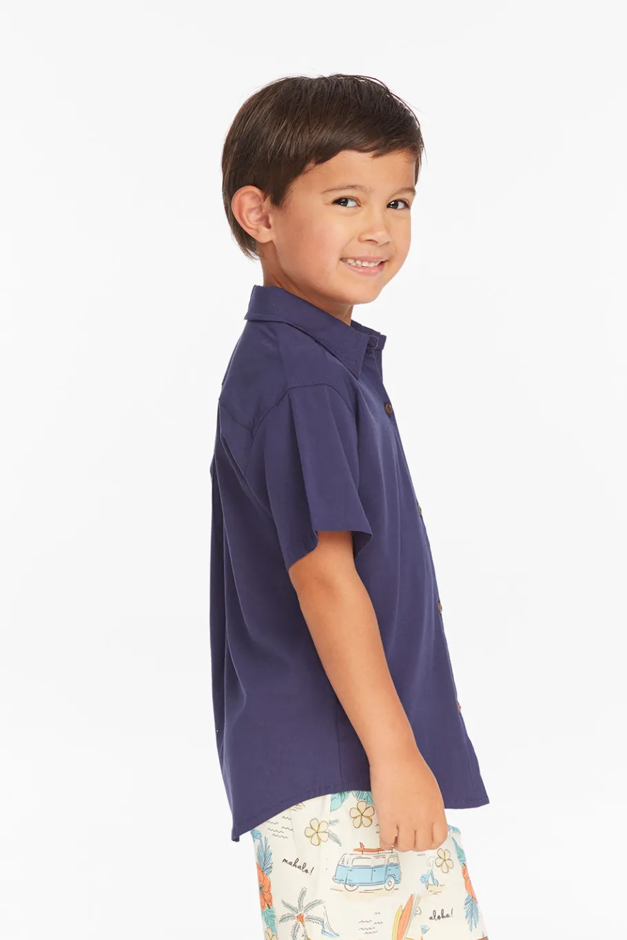 Cheap Chaser Brand Collared Sapphire Blue Button Down Boys Shirt