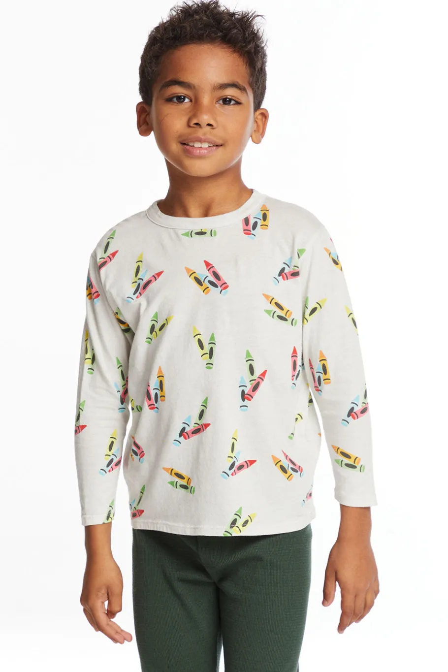 Best Sale Chaser Brand Coloring Time Boys Long Sleeve Crew Neck Tee