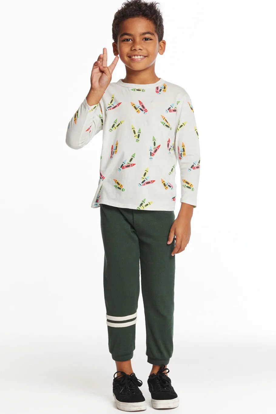 Best Sale Chaser Brand Coloring Time Boys Long Sleeve Crew Neck Tee