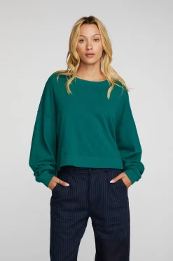 Fashion Chaser Brand Cotton Fleece Crewneck Pullover With Rib