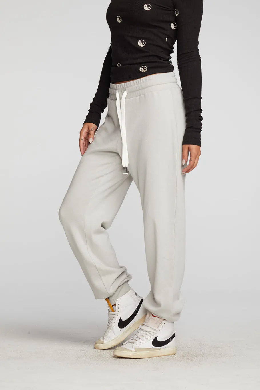 Outlet Chaser Brand Cotton Fleece Joggers With Rib And Shoestring Tie