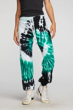 Sale Chaser Brand Cotton Fleece Joggers With Rib And Shoestring Tie