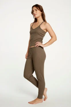 Best Chaser Brand Cozy Rib Cropped Double V Cami