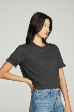 Best Sale Chaser Brand Cropped Crew Neck Short Sleeve Tee