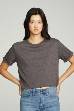 Online Chaser Brand Cropped Crew Neck Short Sleeve Tee