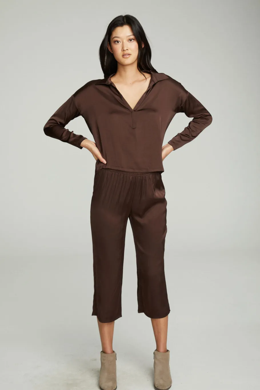 Online Chaser Brand Cropped Wide Leg Culotte