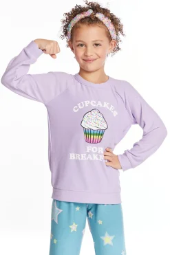 Discount Chaser Brand Cupcakes For Breakfast Girls Pullover