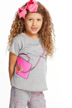 Discount Chaser Brand Cute Purse Girls Crew Neck Tee