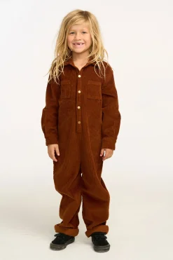 Outlet Chaser Brand David Walnut Brown Corduroy Jumpsuit