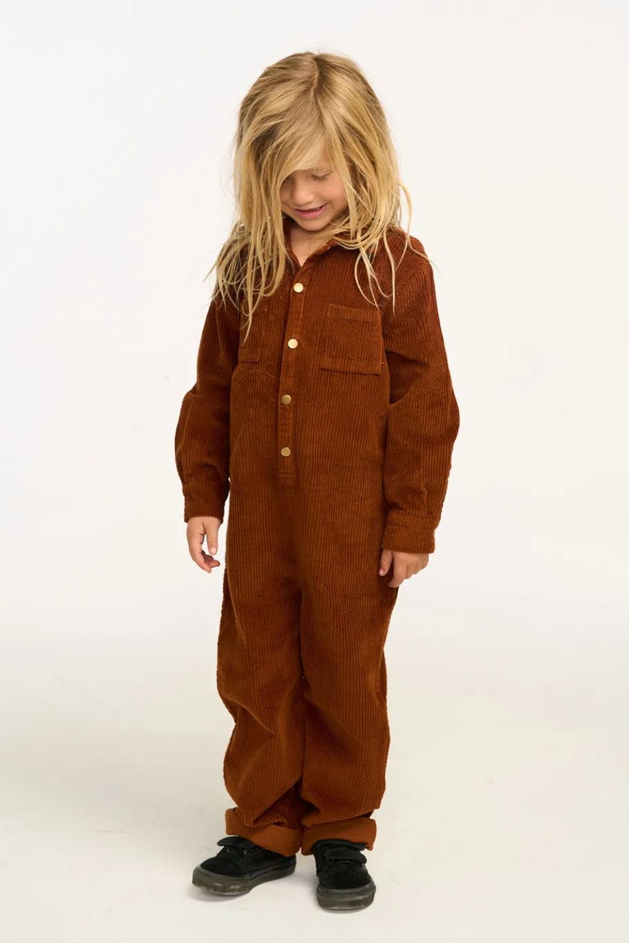 Outlet Chaser Brand David Walnut Brown Corduroy Jumpsuit