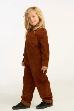 Outlet Chaser Brand David Walnut Brown Corduroy Jumpsuit