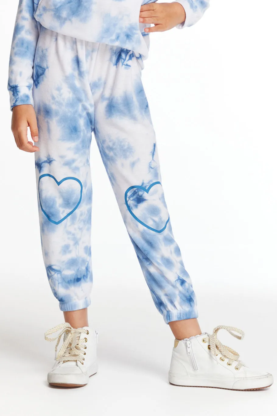Sale Chaser Brand Denim Tie Dye Heart Cozy Knit Sweatpant
