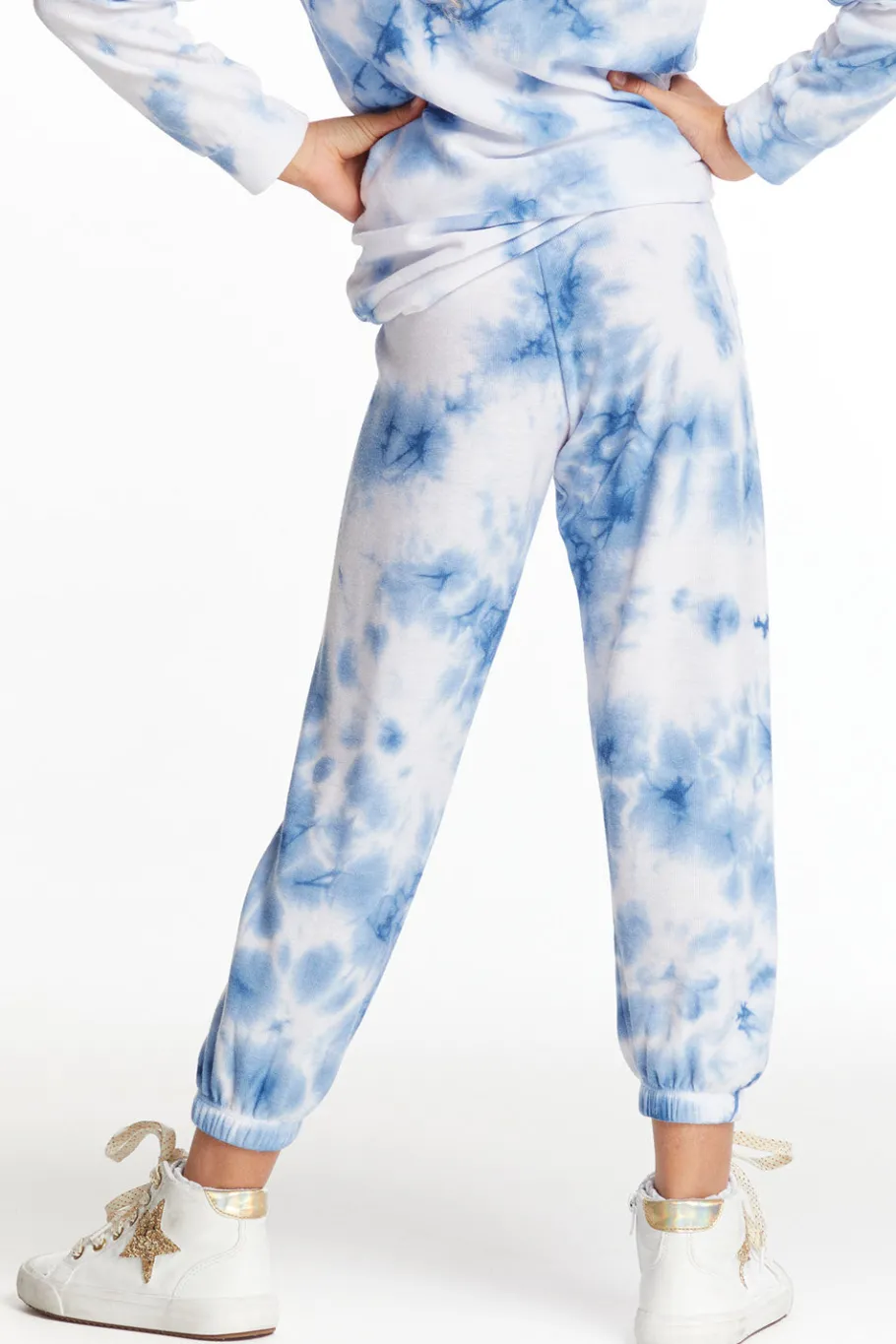Sale Chaser Brand Denim Tie Dye Heart Cozy Knit Sweatpant