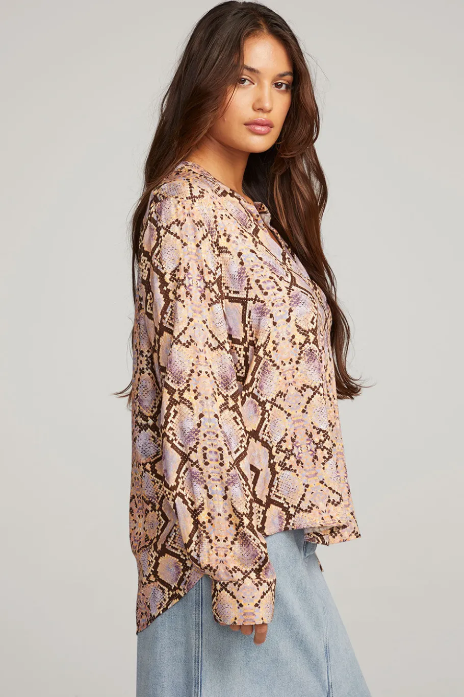 Shop Chaser Brand Denver Python Print Blouse