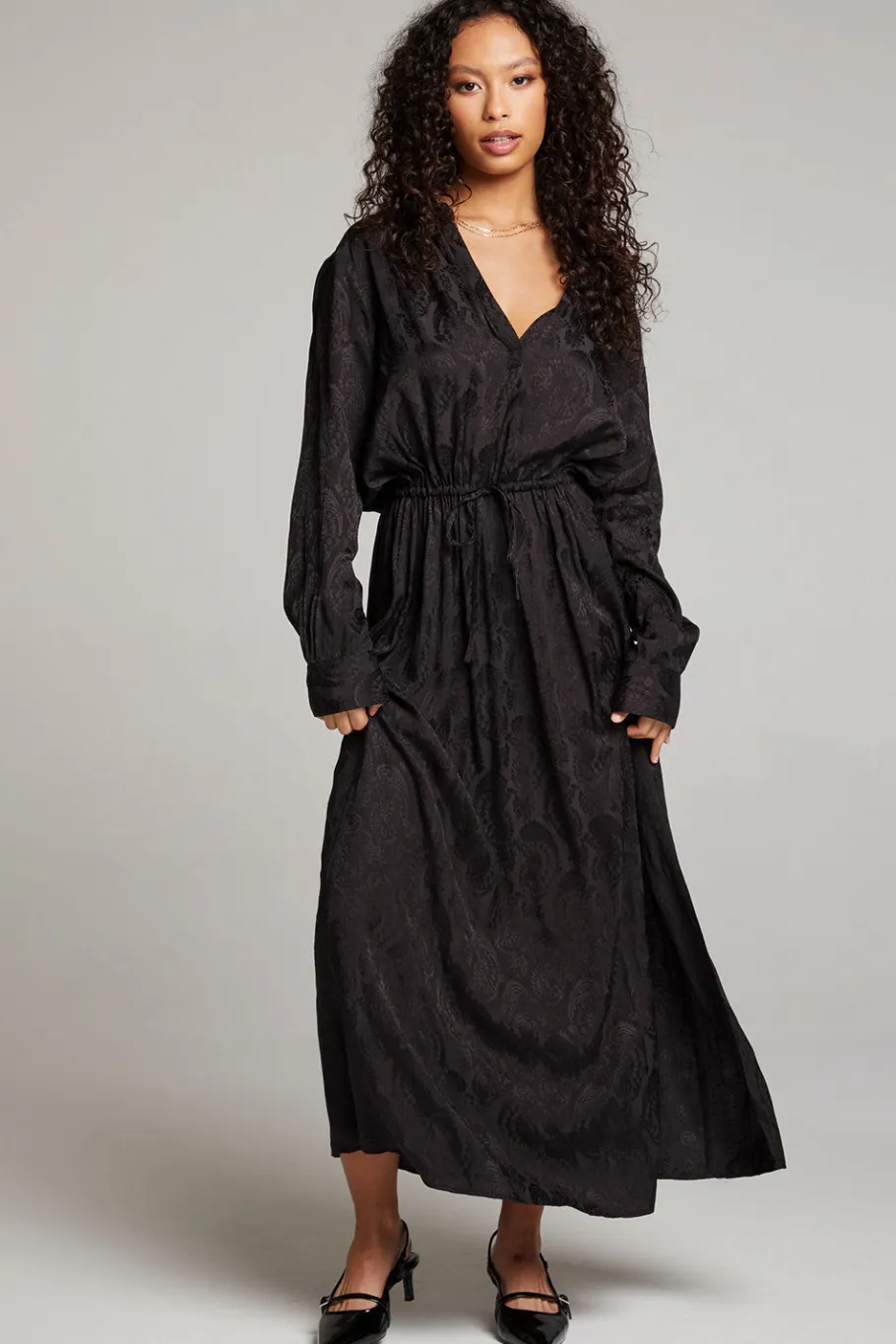 Sale Chaser Brand Denverr Licorice Maxi Dress